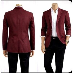 Express X Slim Burgundy Cotton Blend Modern Stretch Sport Coat Jacket Blazer M